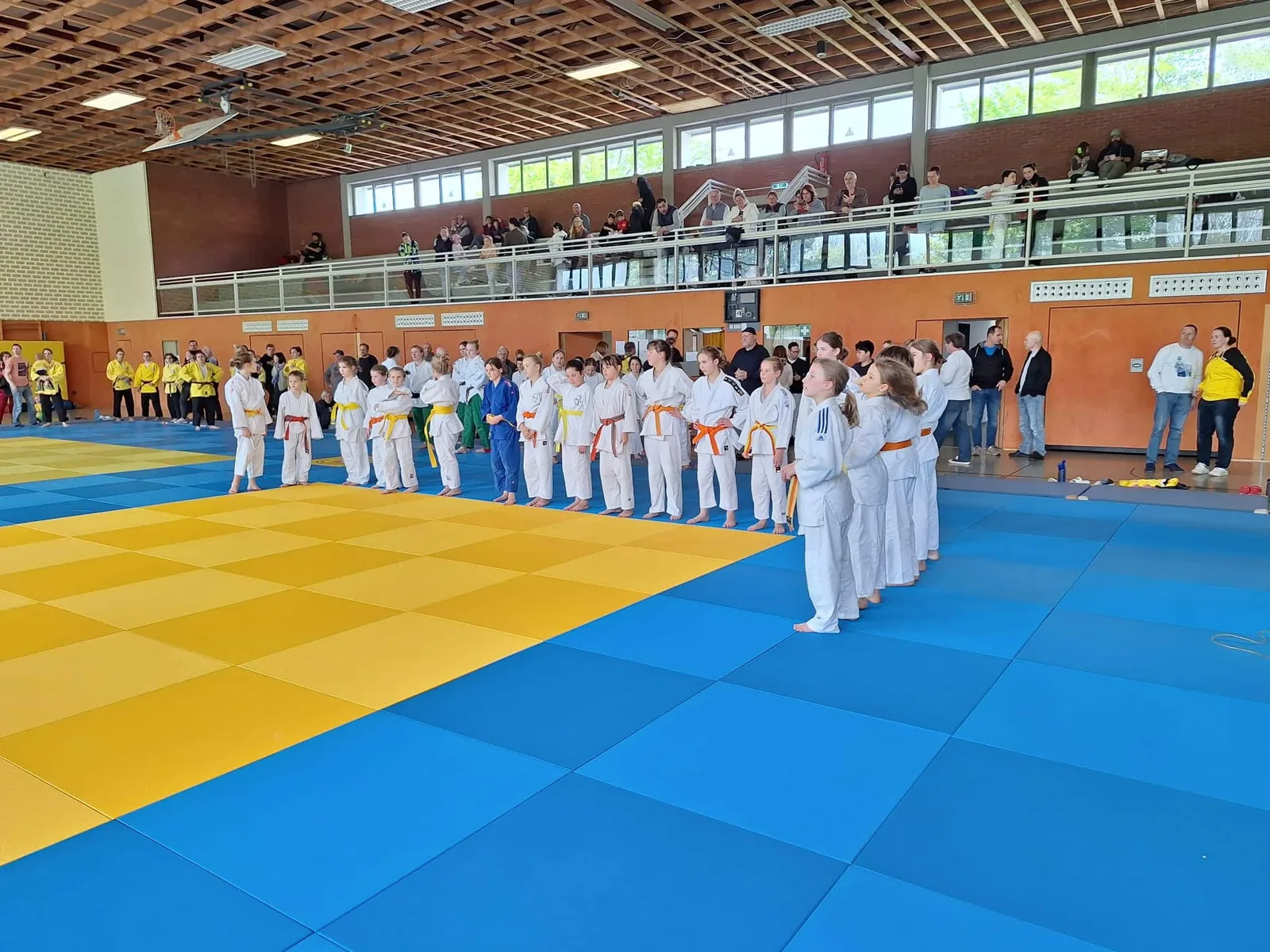 Judoka bei einem Turnier auf der Matte
